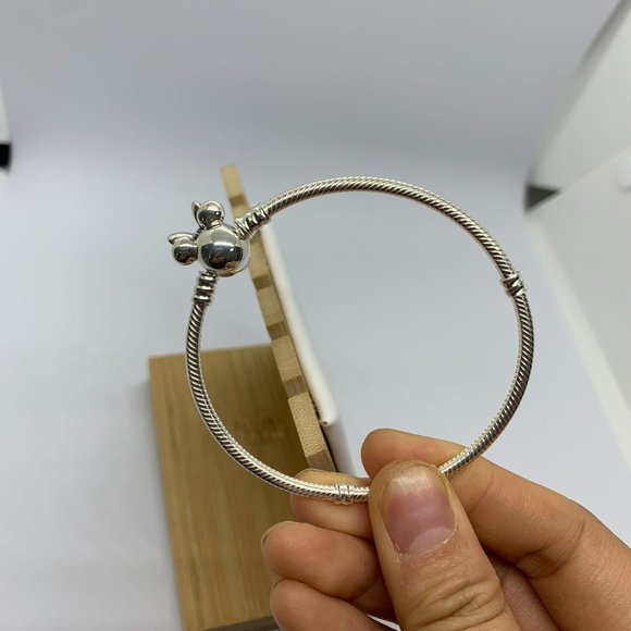 Pandora Disney Pandora Moments Pavé Minnie Mouse Clasp Snake Chain Bracelet 7.9 - Picture 7 of 9